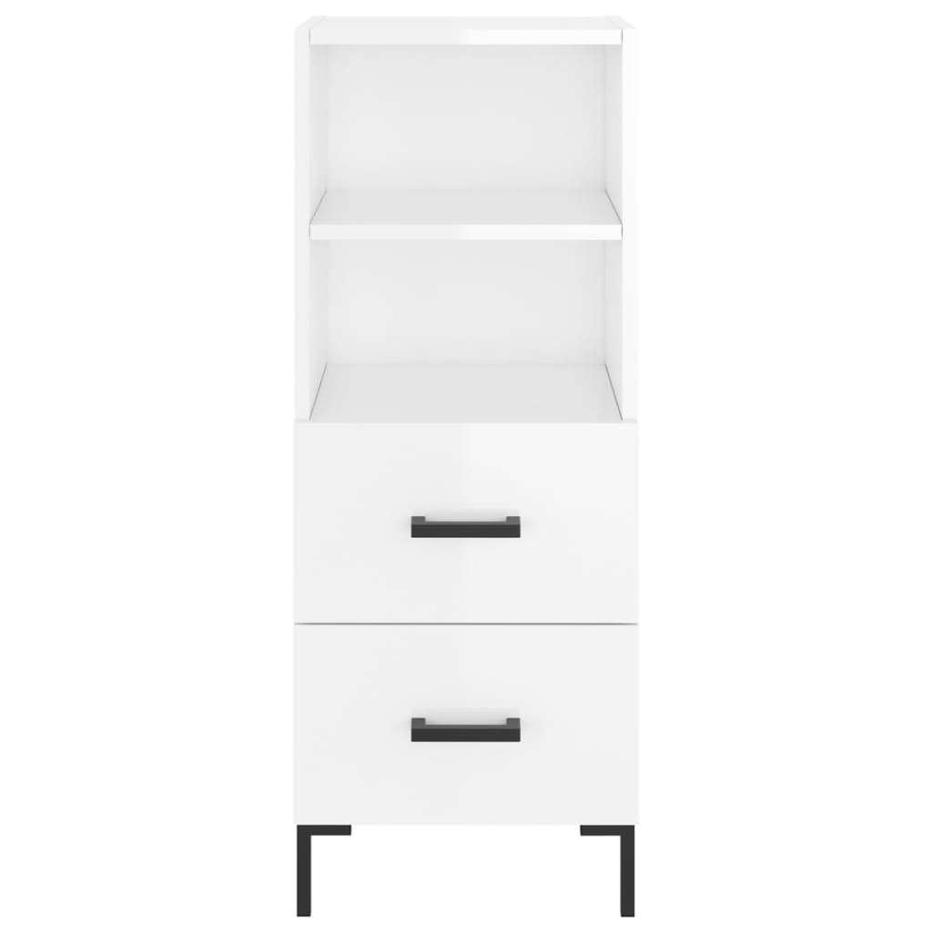 vidaXL Sideboard High Gloss White 34.5x34x90 cm Engineered Wood 6