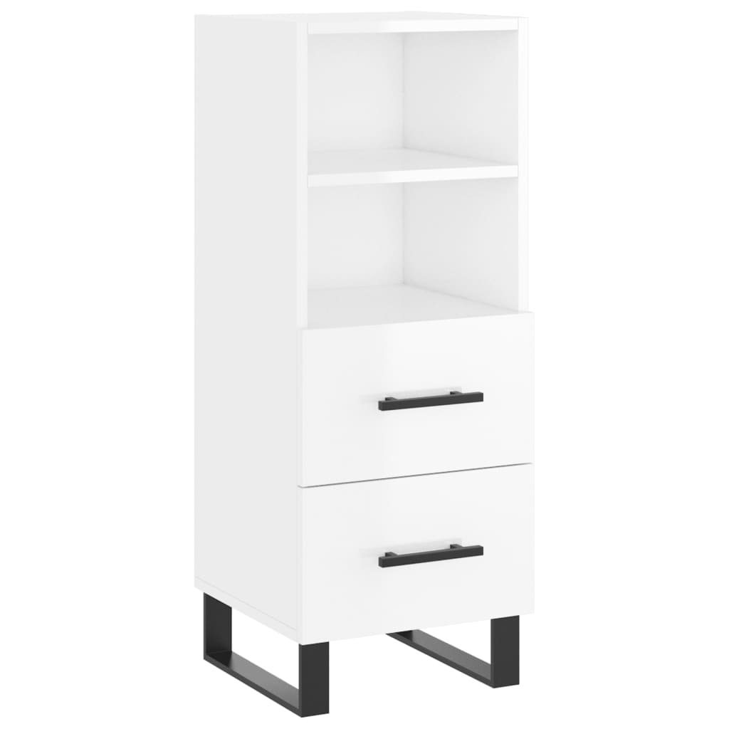 vidaXL Sideboard High Gloss White 34.5x34x90 cm Engineered Wood 2