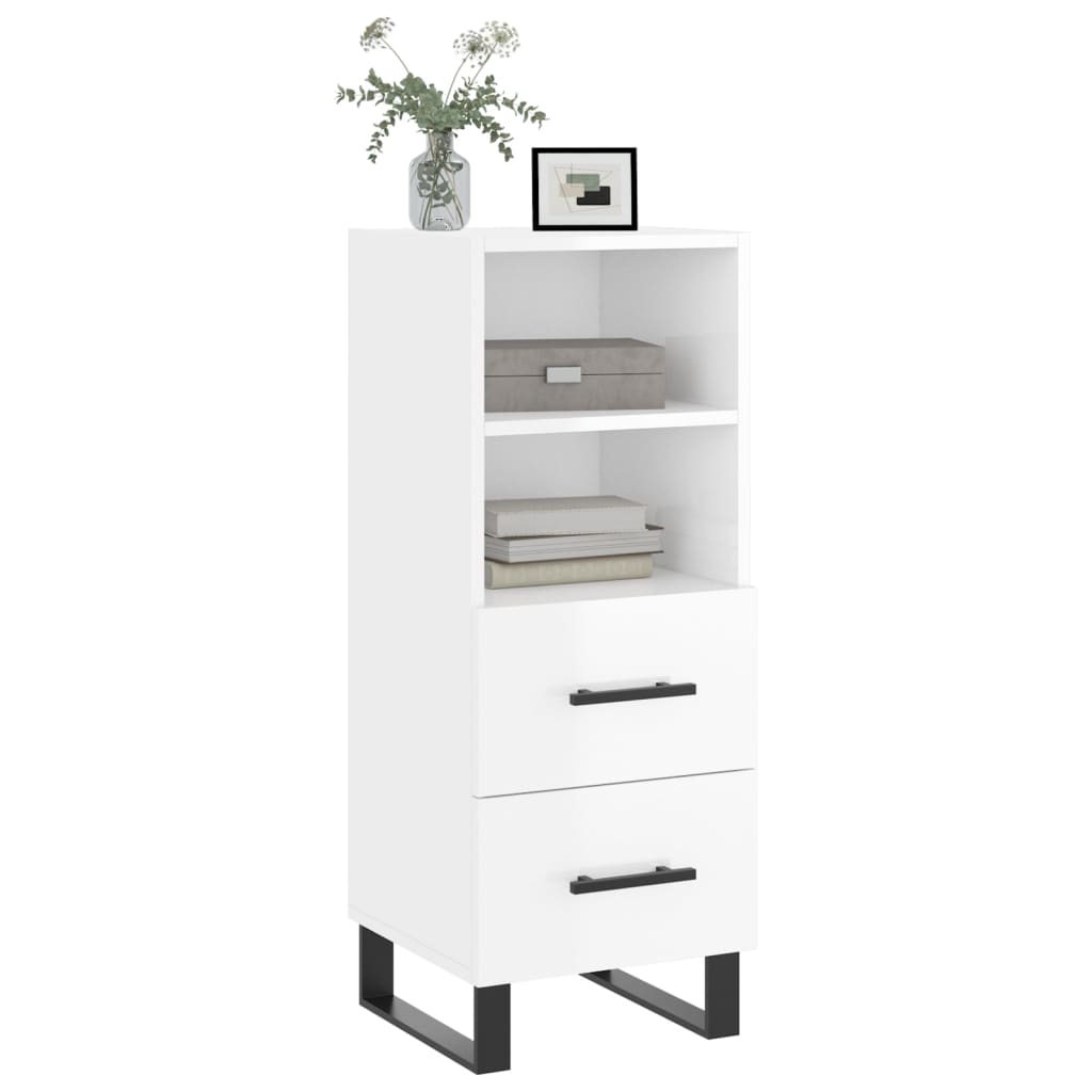 vidaXL Sideboard High Gloss White 34.5x34x90 cm Engineered Wood 3