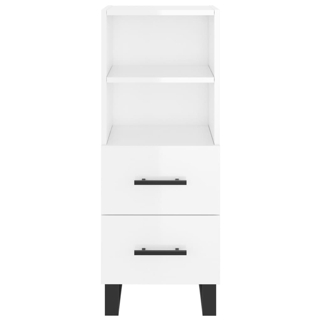 vidaXL Sideboard High Gloss White 34.5x34x90 cm Engineered Wood 6