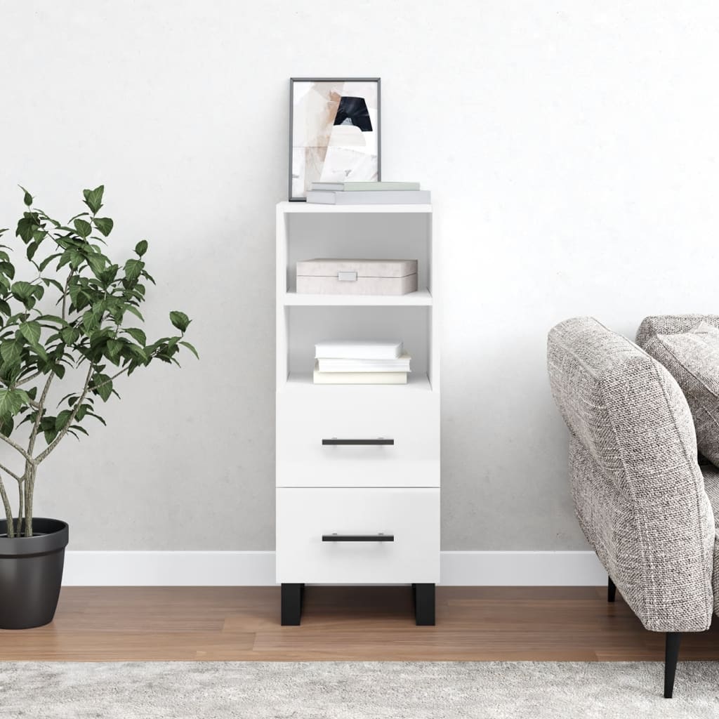 vidaXL Sideboard High Gloss White 34.5x34x90 cm Engineered Wood 1