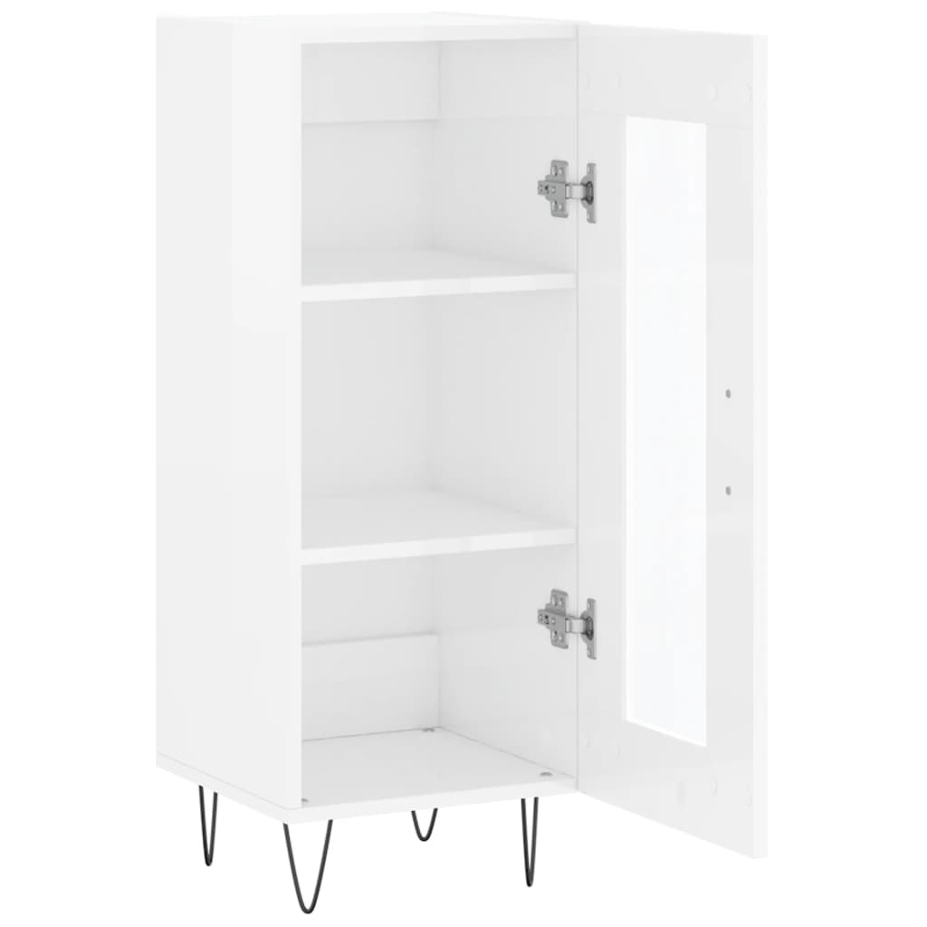 vidaXL Sideboard High Gloss White 34.5x34x90 cm Engineered Wood 6