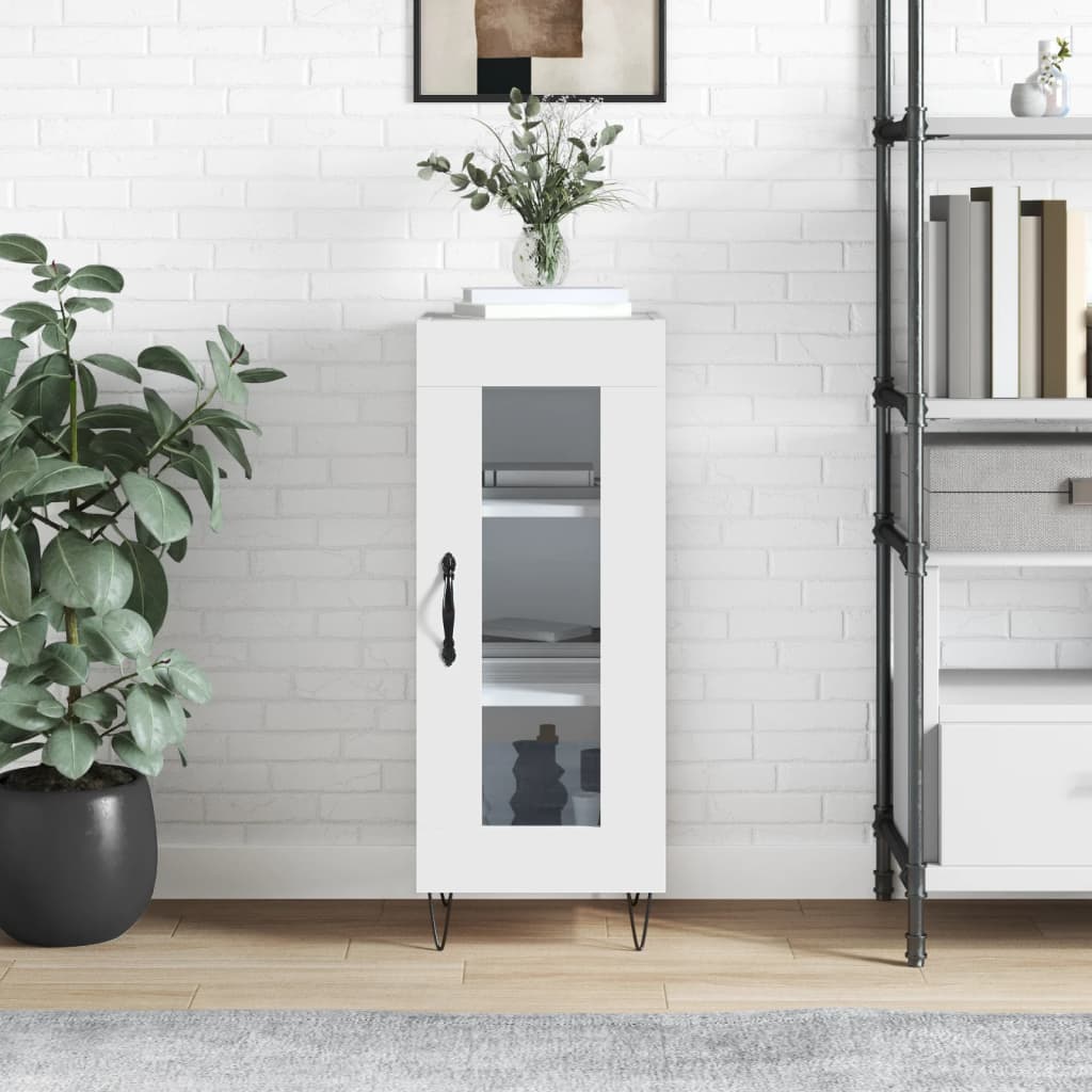 vidaXL Sideboard High Gloss White 34.5x34x90 cm Engineered Wood 1