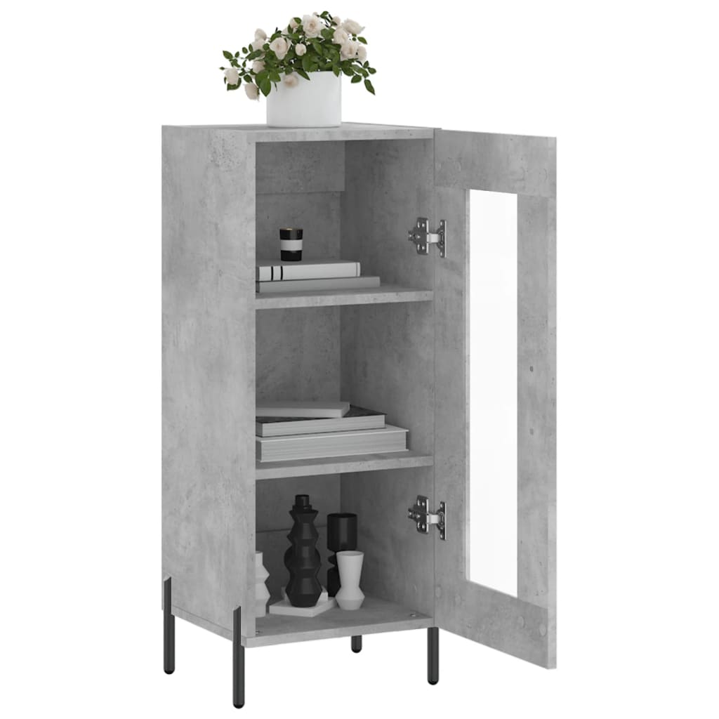 vidaXL Sideboard Concrete Grey 34.5x34x90 cm Engineered Wood 4