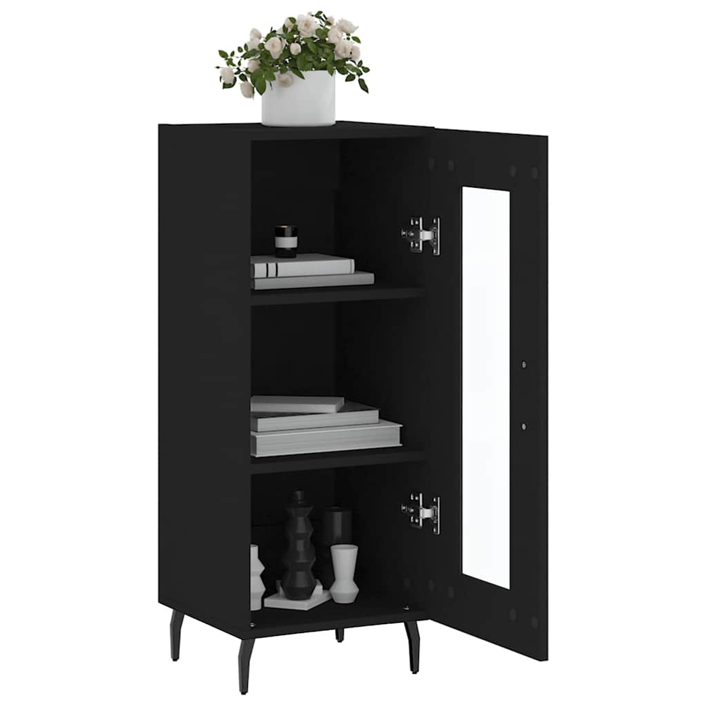 vidaXL Sideboard Black 34.5x34x90 cm Engineered Wood 4