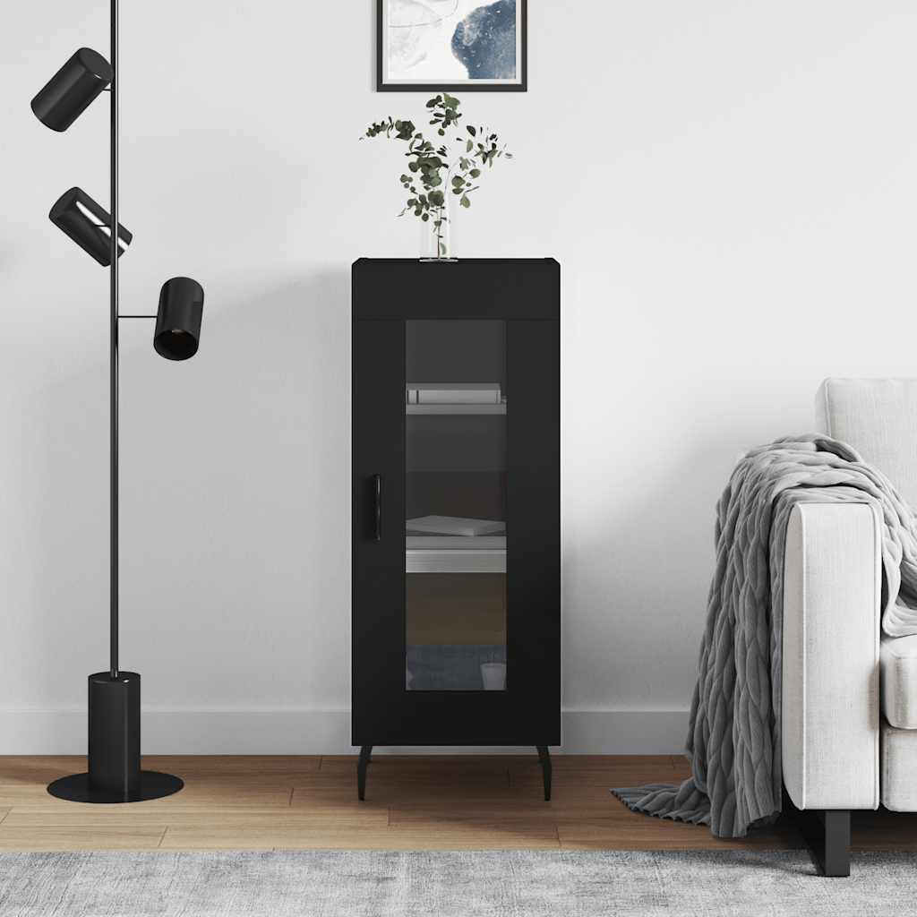 vidaXL Sideboard Black 34.5x34x90 cm Engineered Wood 1