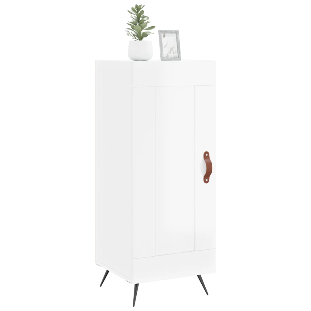 vidaXL Sideboard High Gloss White 34.5x34x90 cm Engineered Wood 3