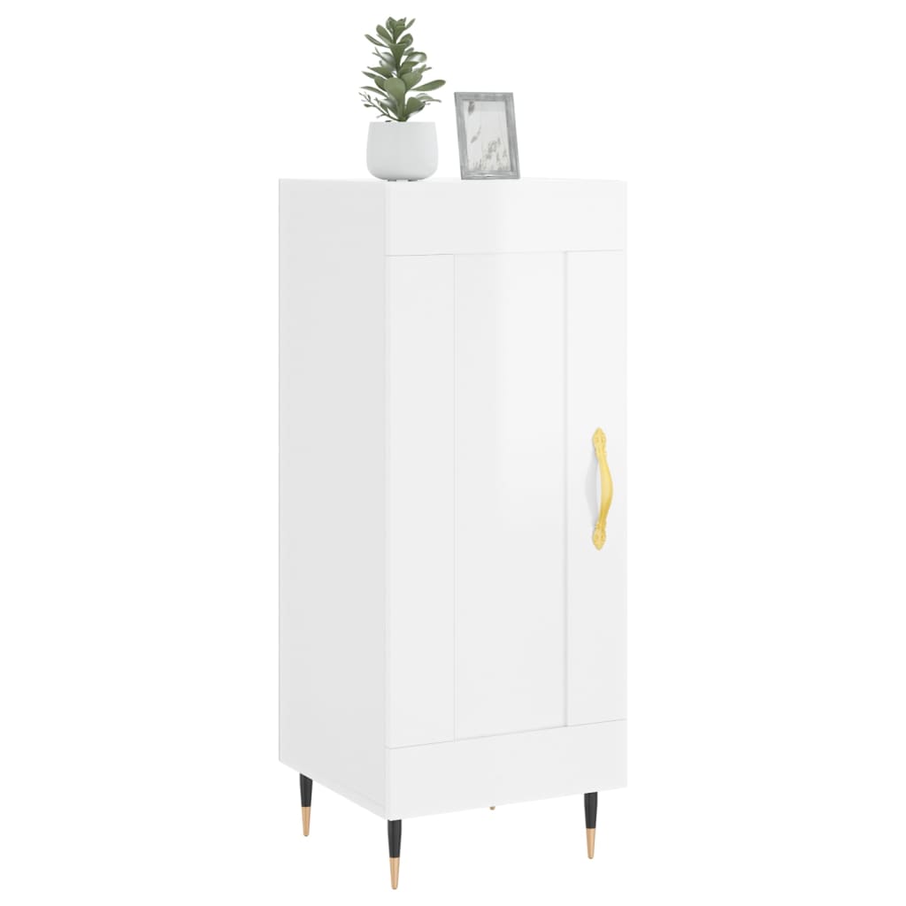 vidaXL Sideboard High Gloss White 34.5x34x90 cm Engineered Wood 3