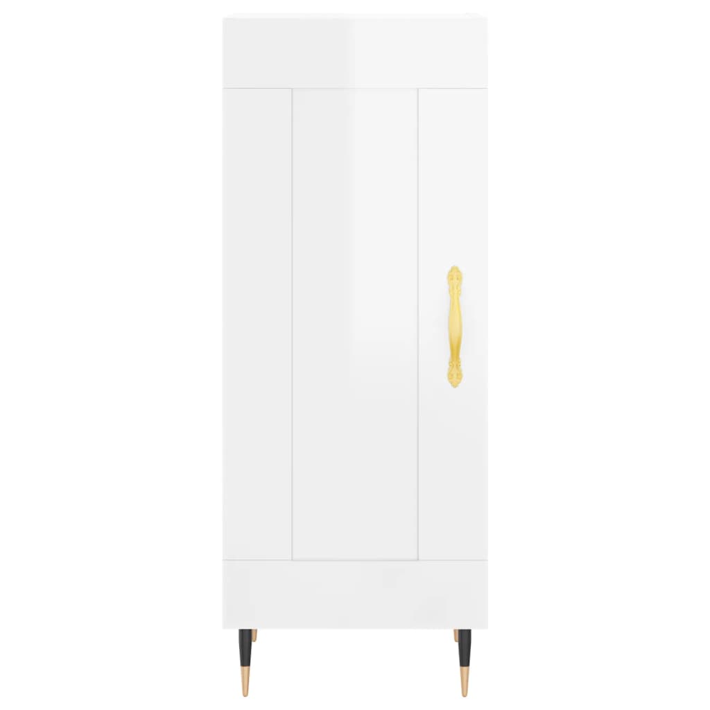 vidaXL Sideboard High Gloss White 34.5x34x90 cm Engineered Wood 5
