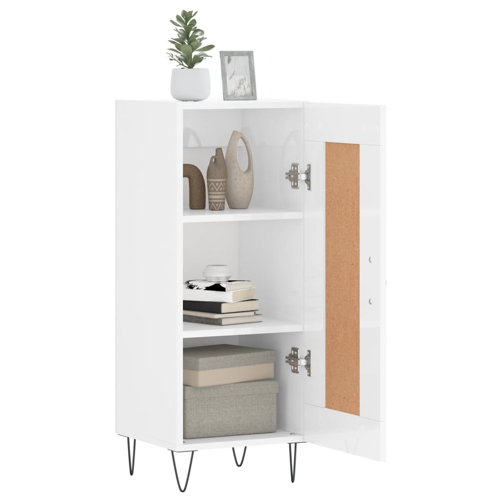 vidaXL Sideboard High Gloss White 34.5x34x90 cm Engineered Wood 4