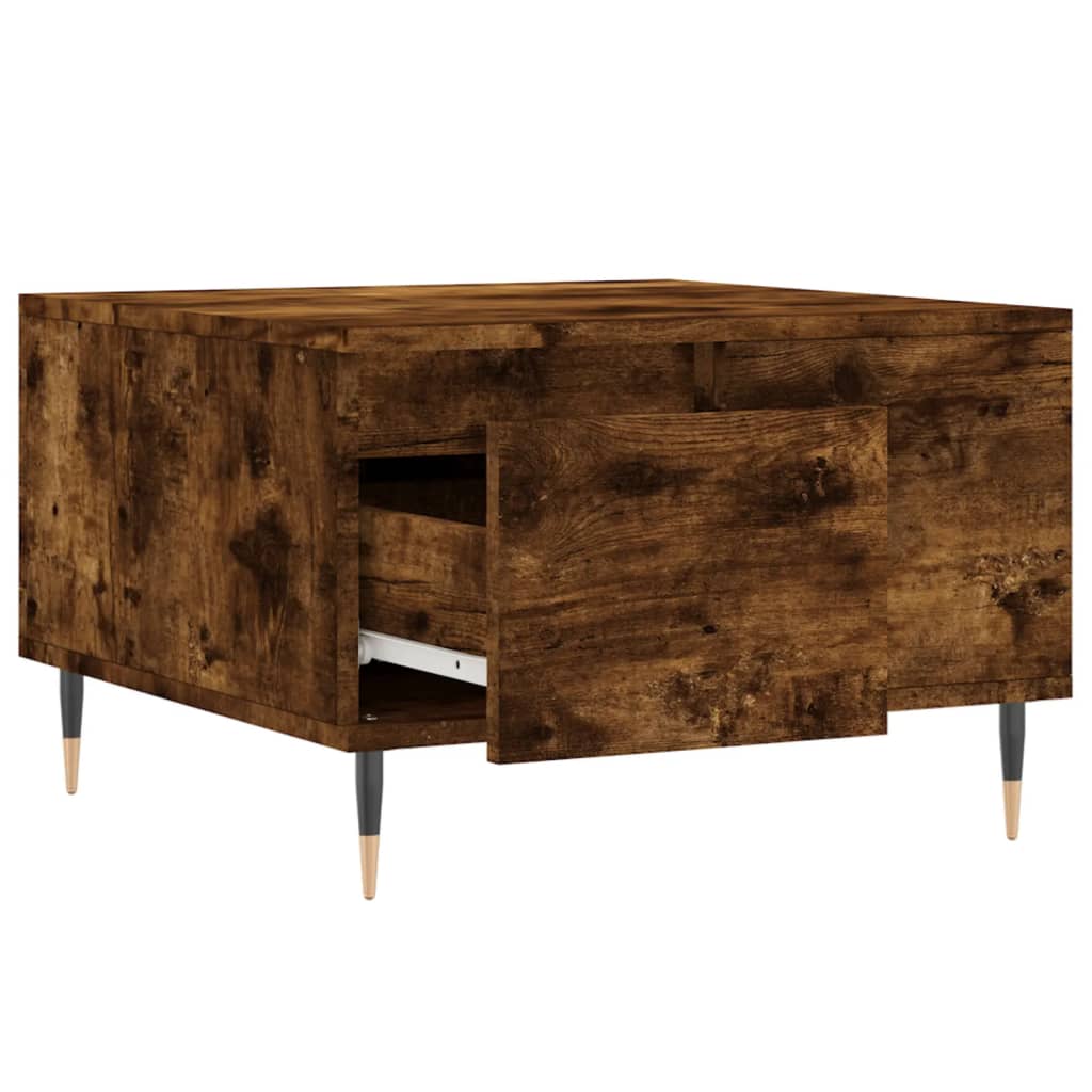 vidaXL Coffee Table Smoked Oak 55x55x36.5 cm Engineered Wood 6