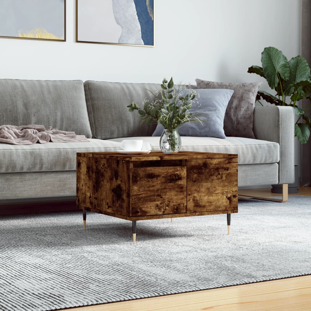 vidaXL Coffee Table Smoked Oak 55x55x36.5 cm Engineered Wood 1