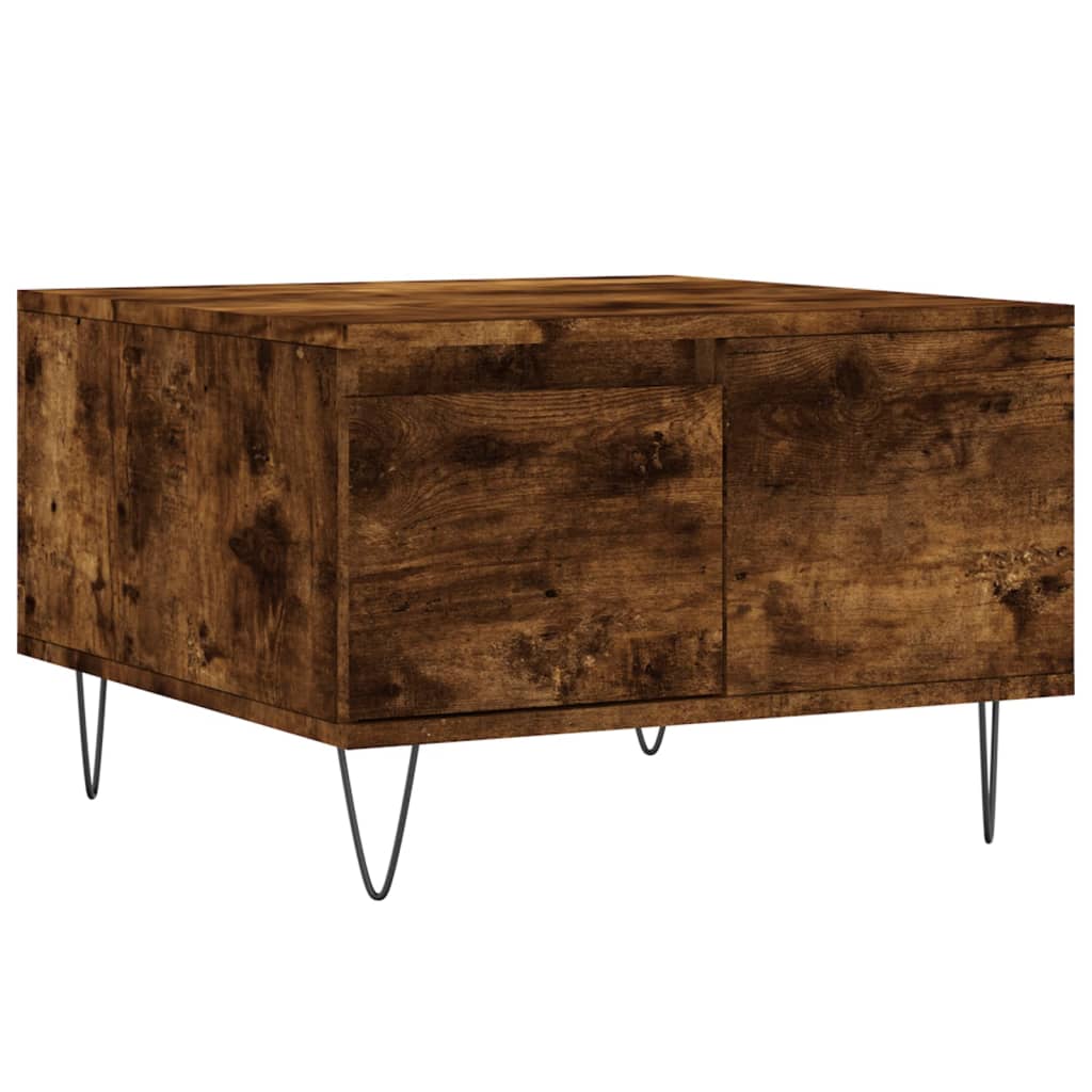 vidaXL Coffee Table Smoked Oak 55x55x36.5 cm Engineered Wood 2