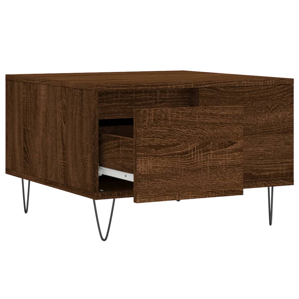 vidaXL Coffee Table Brown Oak 55x55x36.5 cm Engineered Wood 6