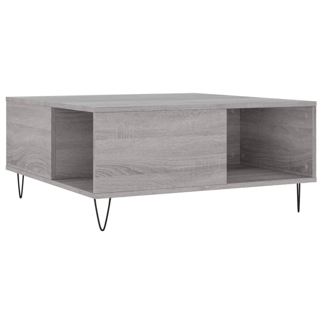 vidaXL Coffee Table Grey Sonoma 80x80x36.5 cm Engineered Wood 2