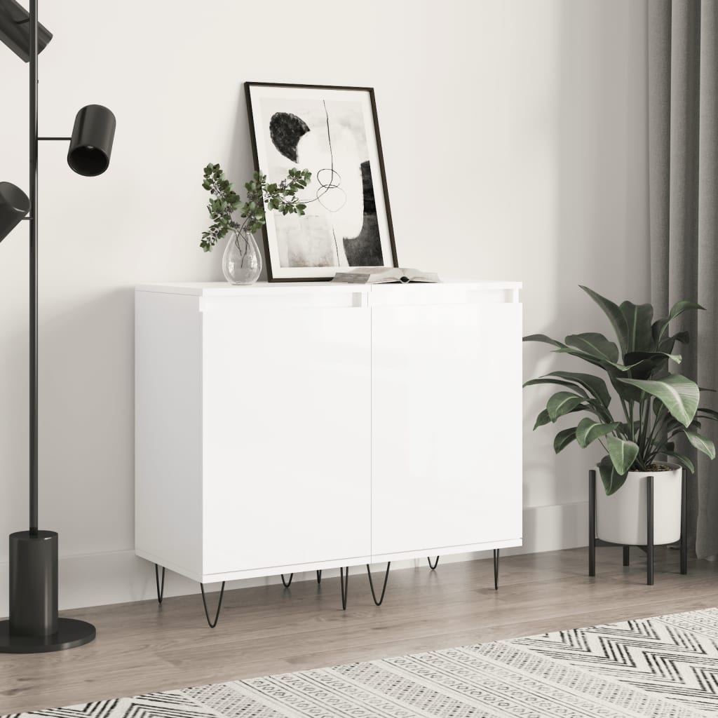 Sideboards Engineered Wood in High Gloss White