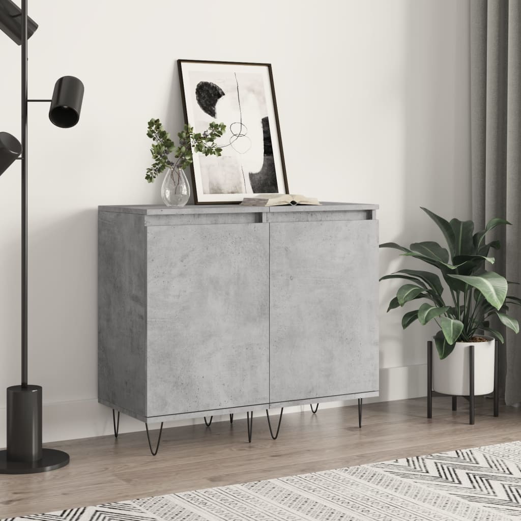 vidaXL Sideboards 2 pcs Concrete Grey 40x35x70 cm Engineered Wood 1