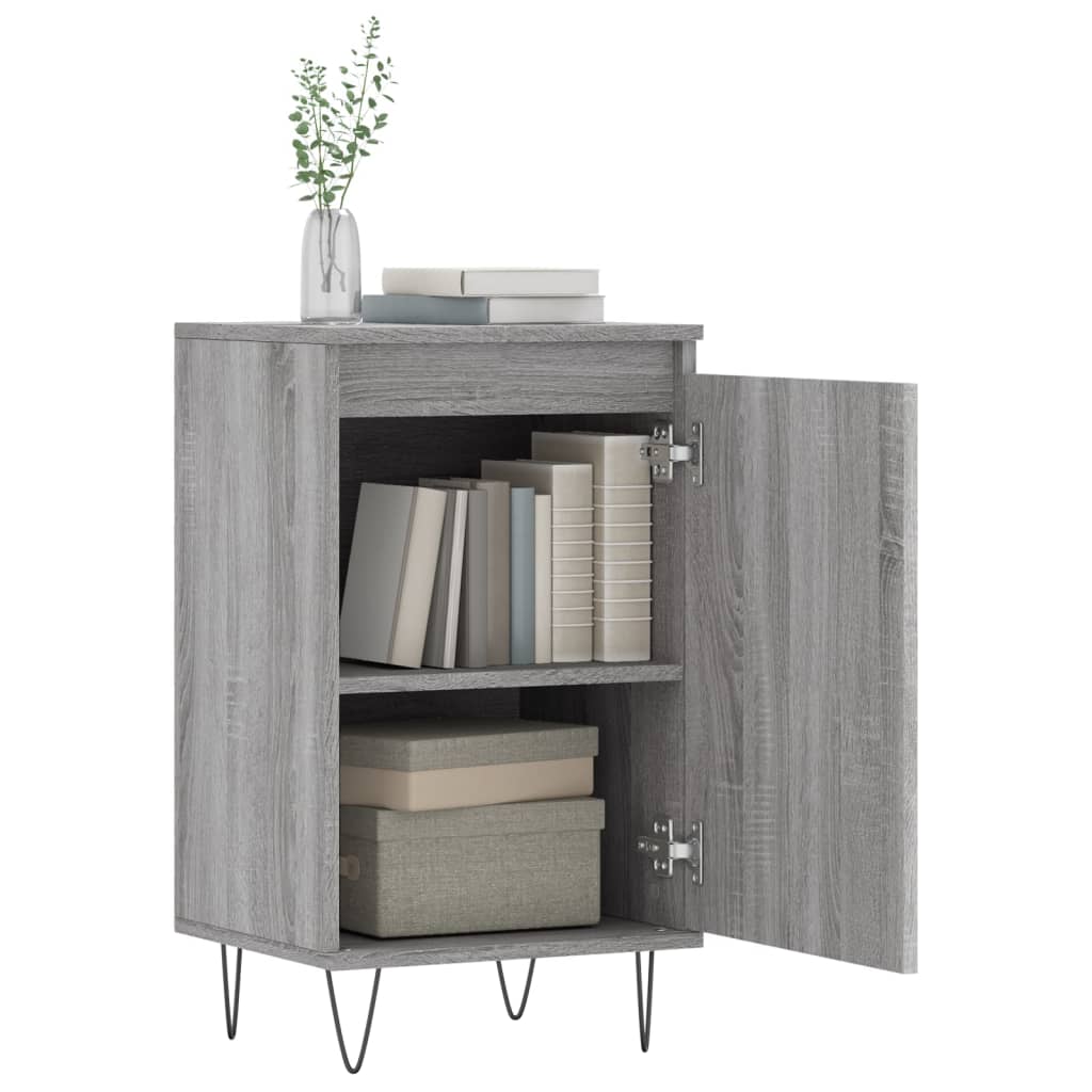 vidaXL Sideboards 2 pcs Grey Sonoma 40x35x70 cm Engineered Wood 4
