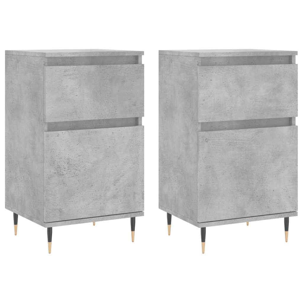 vidaXL Sideboards 2 pcs Concrete Grey 40x35x70 cm Engineered Wood 2