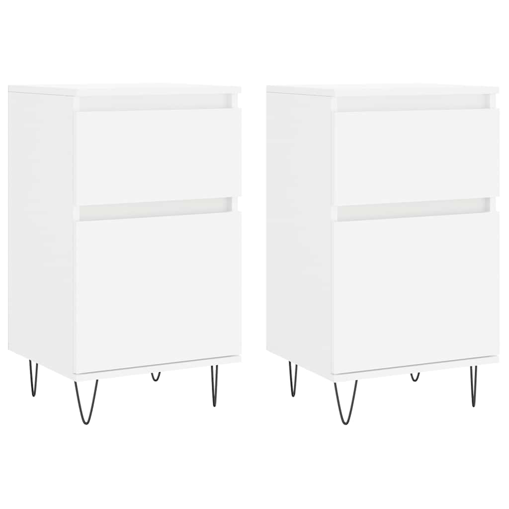 vidaXL Sideboards 2 pcs White 40x35x70 cm Engineered Wood 2