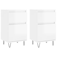 vidaXL Sideboards 2 pcs High Gloss White 40x35x70 cm Engineered Wood 2