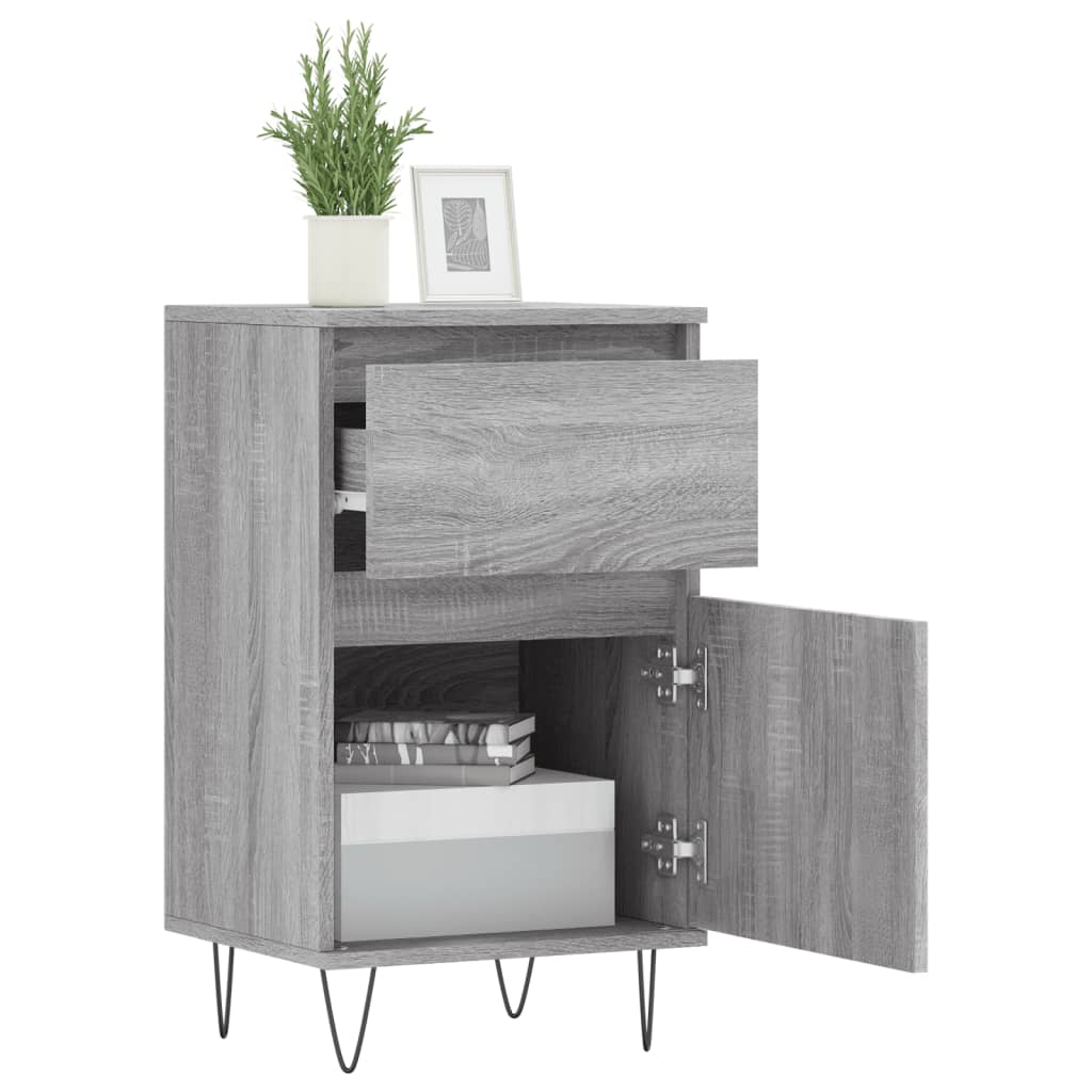 vidaXL Sideboards 2 pcs Grey Sonoma 40x35x70 cm Engineered Wood 4