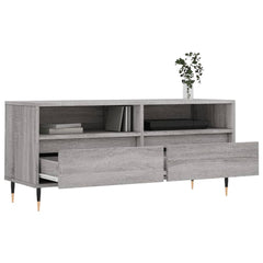 vidaXL TV Cabinet Grey Sonoma 100x34.5x44.5 cm Engineered Wood 4