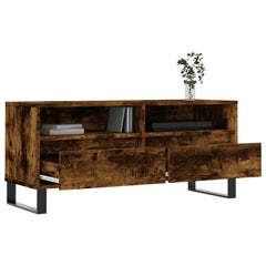 vidaXL TV Cabinet Smoked Oak 100x34.5x44.5 cm Engineered Wood 4