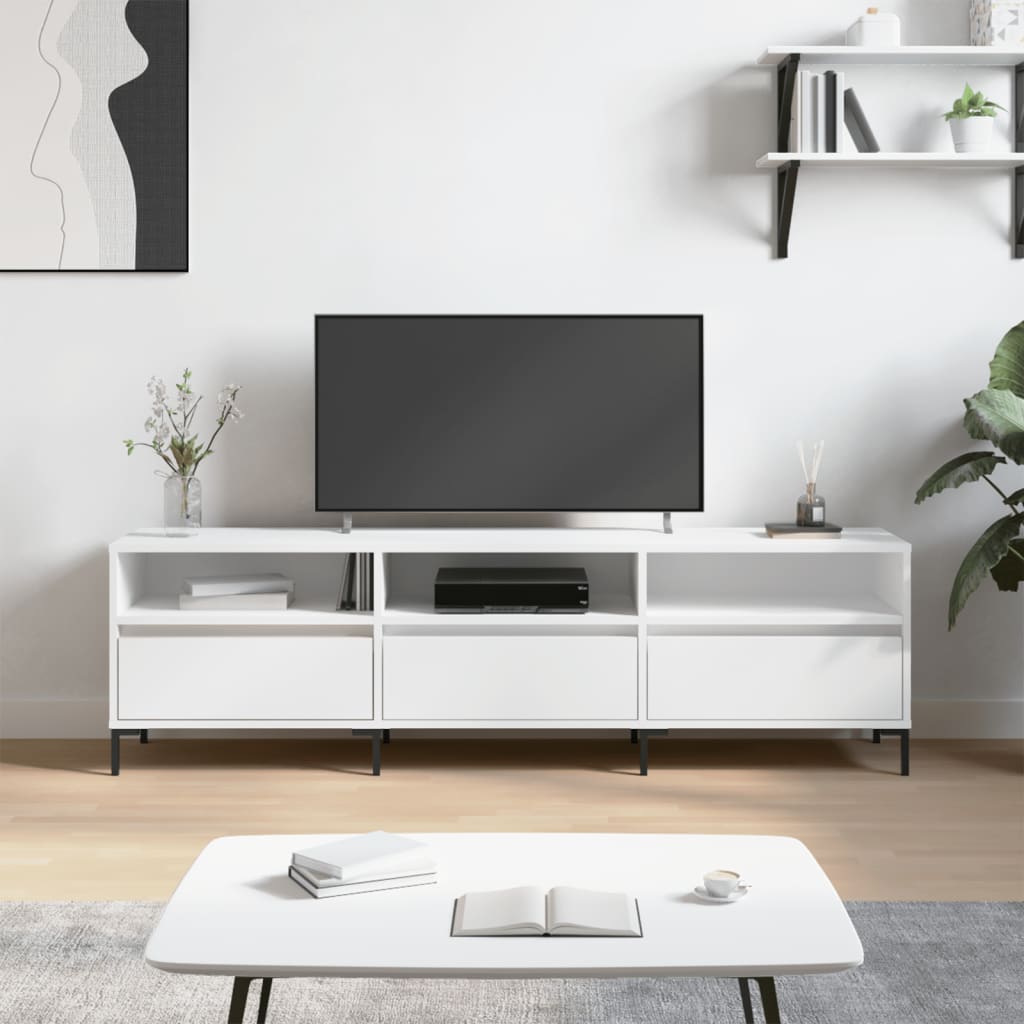 TV Cabinet 150x30x44,5 cm Engineered Wood White