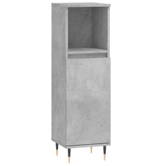 vidaXL Bathroom Cabinet Concrete Grey 30x30x100 cm Engineered Wood 2