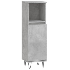 vidaXL Bathroom Cabinet Concrete Grey 30x30x100 cm Engineered Wood 2