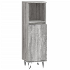vidaXL Bathroom Cabinet Grey Sonoma 30x30x100 cm Engineered Wood 2