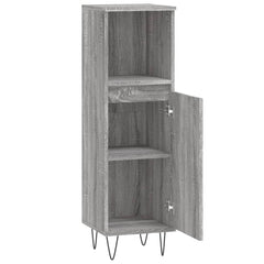 vidaXL Bathroom Cabinet Grey Sonoma 30x30x100 cm Engineered Wood 6