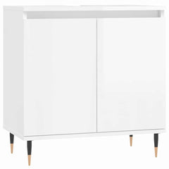 vidaXL Bathroom Cabinet High Gloss White 58x33x60 cm Engineered Wood 2