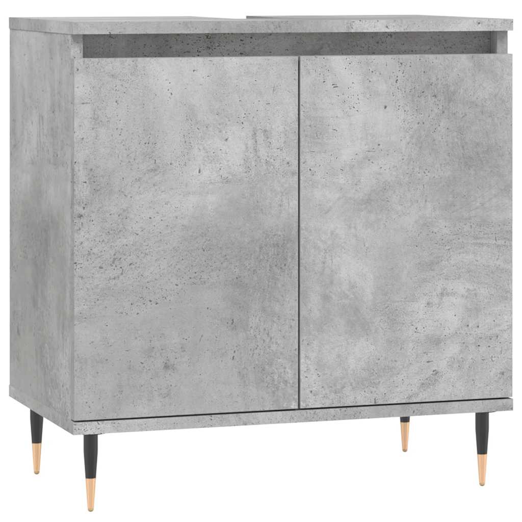 vidaXL Bathroom Cabinet Concrete Grey 58x33x60 cm Engineered Wood 2