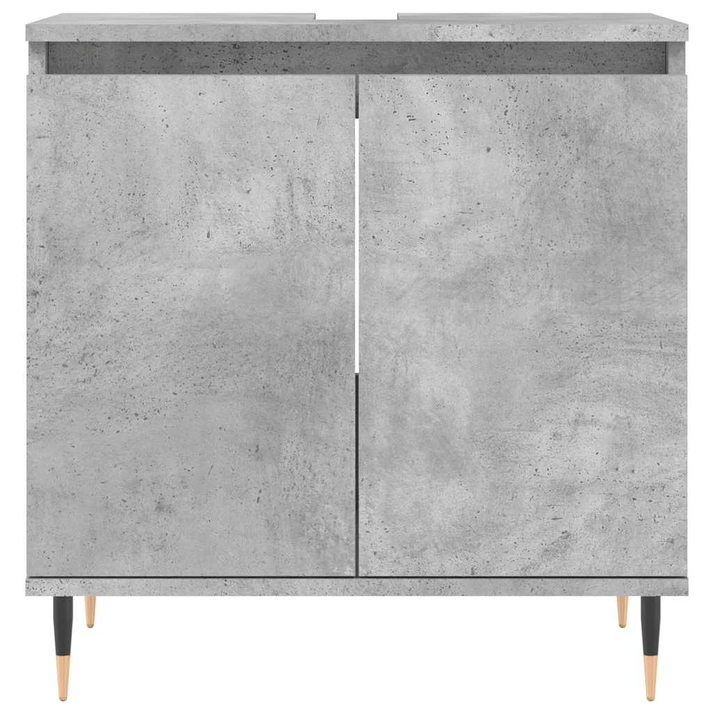 vidaXL Bathroom Cabinet Concrete Grey 58x33x60 cm Engineered Wood 4
