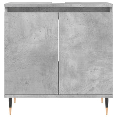 vidaXL Bathroom Cabinet Concrete Grey 58x33x60 cm Engineered Wood 4