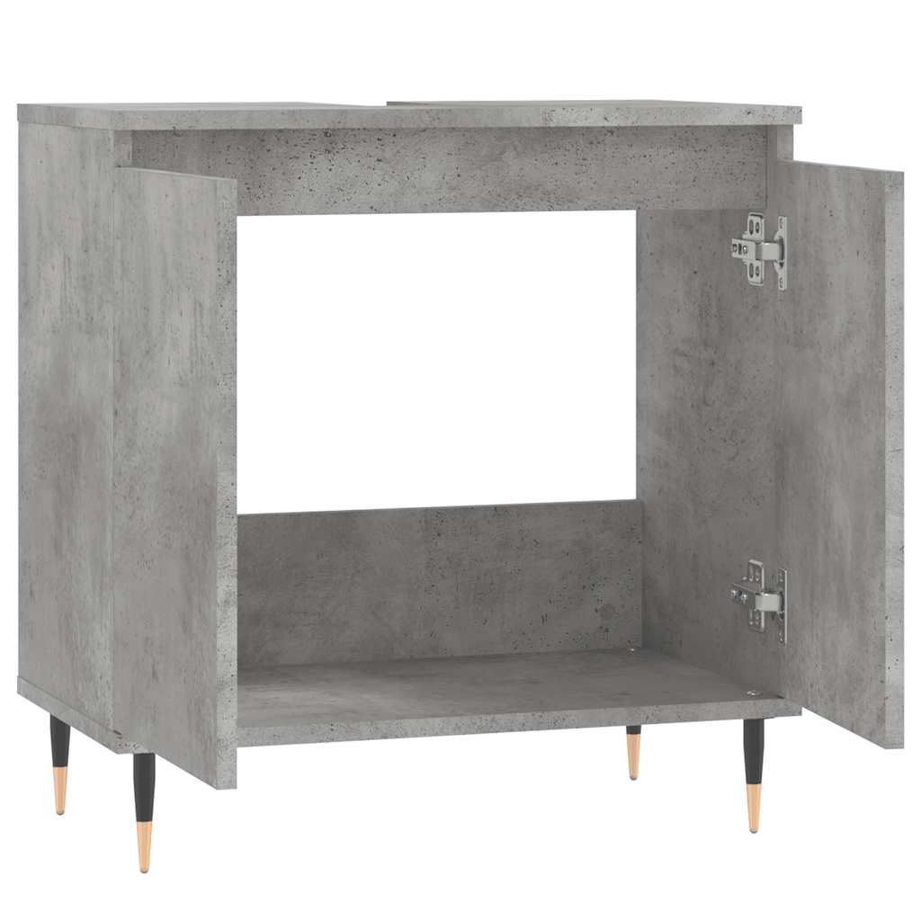 vidaXL Bathroom Cabinet Concrete Grey 58x33x60 cm Engineered Wood 5