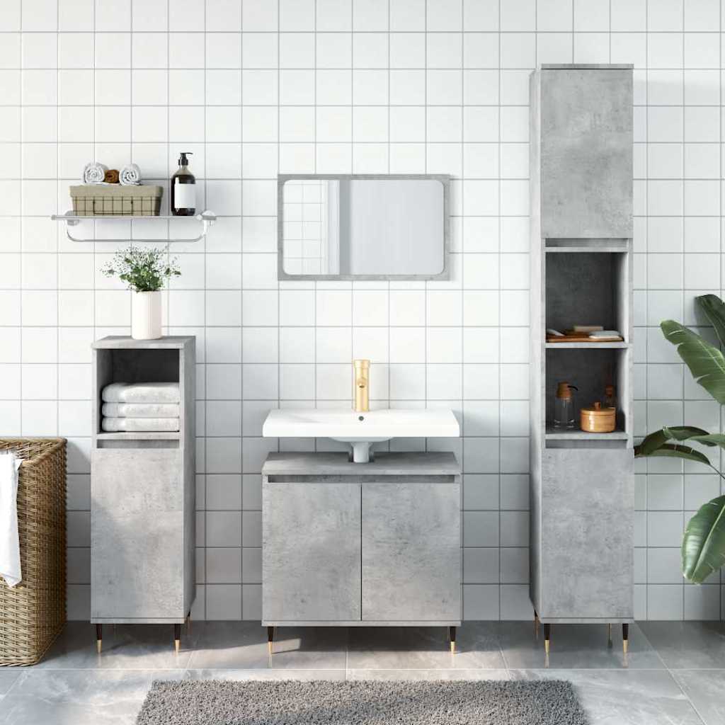 vidaXL Bathroom Cabinet Concrete Grey 58x33x60 cm Engineered Wood 1