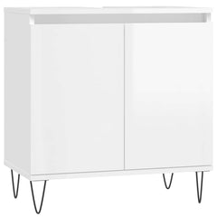 vidaXL Bathroom Cabinet High Gloss White 58x33x60 cm Engineered Wood 2