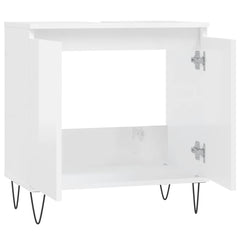 vidaXL Bathroom Cabinet High Gloss White 58x33x60 cm Engineered Wood 5