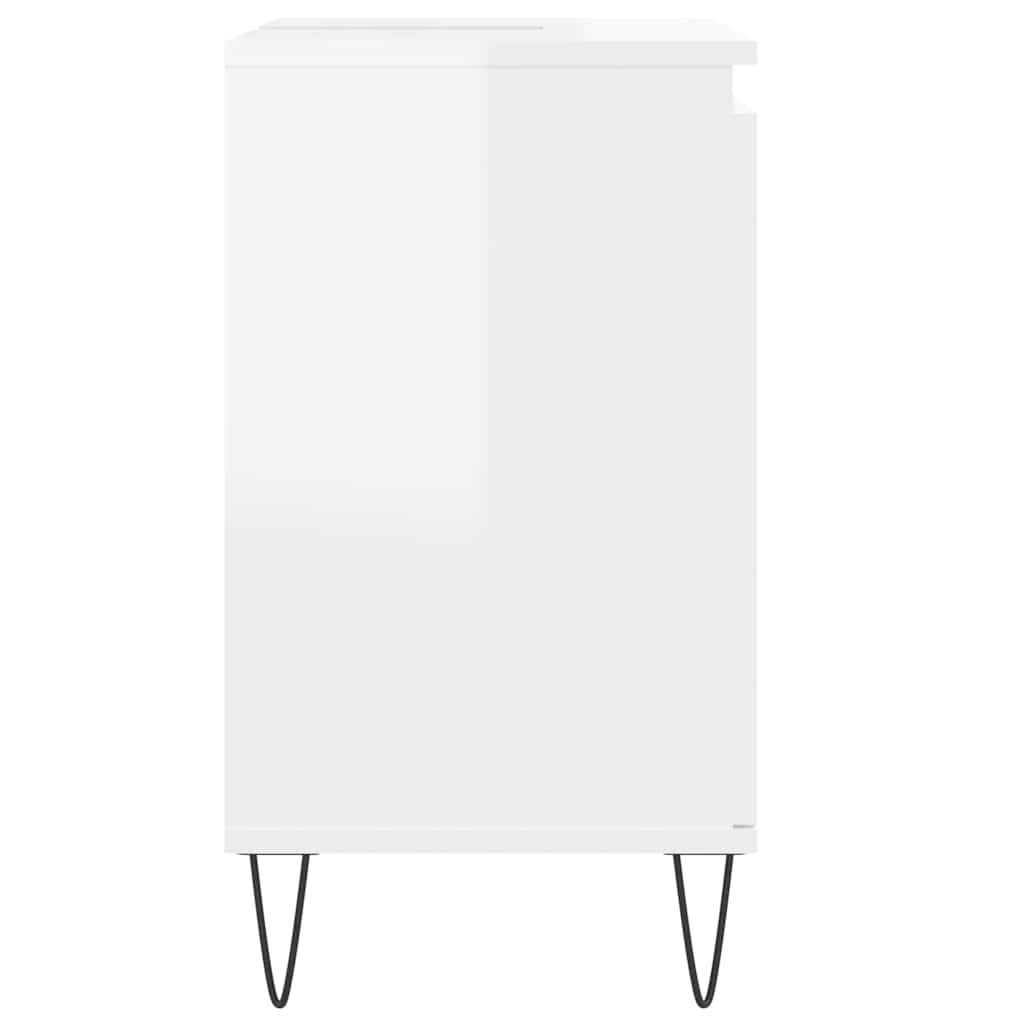 vidaXL Bathroom Cabinet High Gloss White 58x33x60 cm Engineered Wood 6