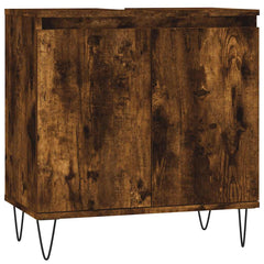 vidaXL Bathroom Cabinet Smoked Oak 58x33x60 cm Engineered Wood 2
