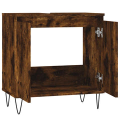 vidaXL Bathroom Cabinet Smoked Oak 58x33x60 cm Engineered Wood 5