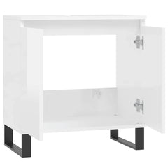 vidaXL Bathroom Cabinet High Gloss White 58x33x60 cm Engineered Wood 5