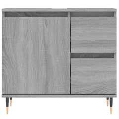 vidaXL Bathroom Cabinet Grey Sonoma 65x33x60 cm Engineered Wood 5