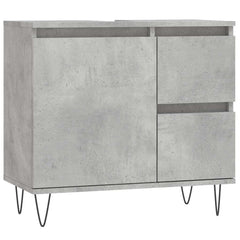 vidaXL Bathroom Cabinet Concrete Grey 65x33x60 cm Engineered Wood 2