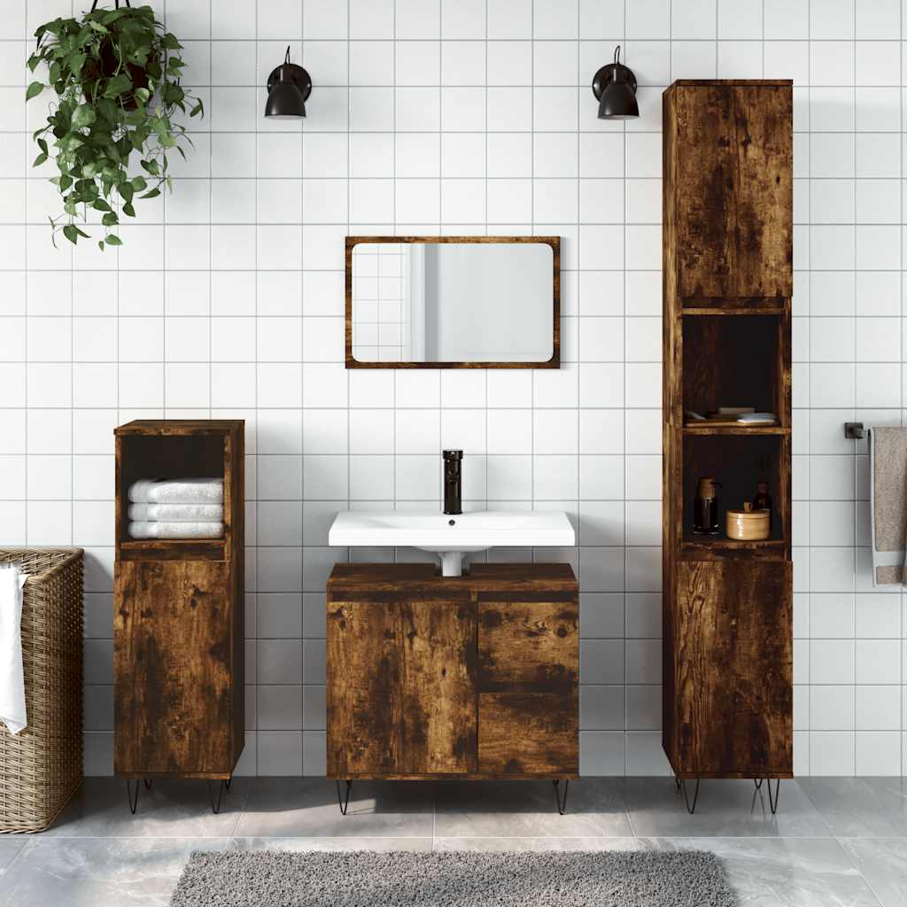 Bathroom Cabinet 65x33x60 cm Engineered Wood Smoked oak