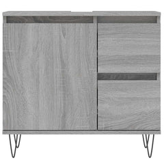 vidaXL Bathroom Cabinet Grey Sonoma 65x33x60 cm Engineered Wood 5