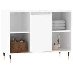 vidaXL Bathroom Cabinet High Gloss White 80x33x60 cm Engineered Wood 3